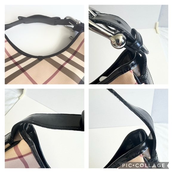 Burberry Black and Cream Checkered Hobo Bag - Picture 15 of 15